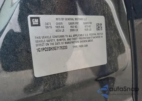 2016 Chevrolet Cruze Limited Ls z USA, uszkodzony, nr VIN 1G1PC5SH3G7176220